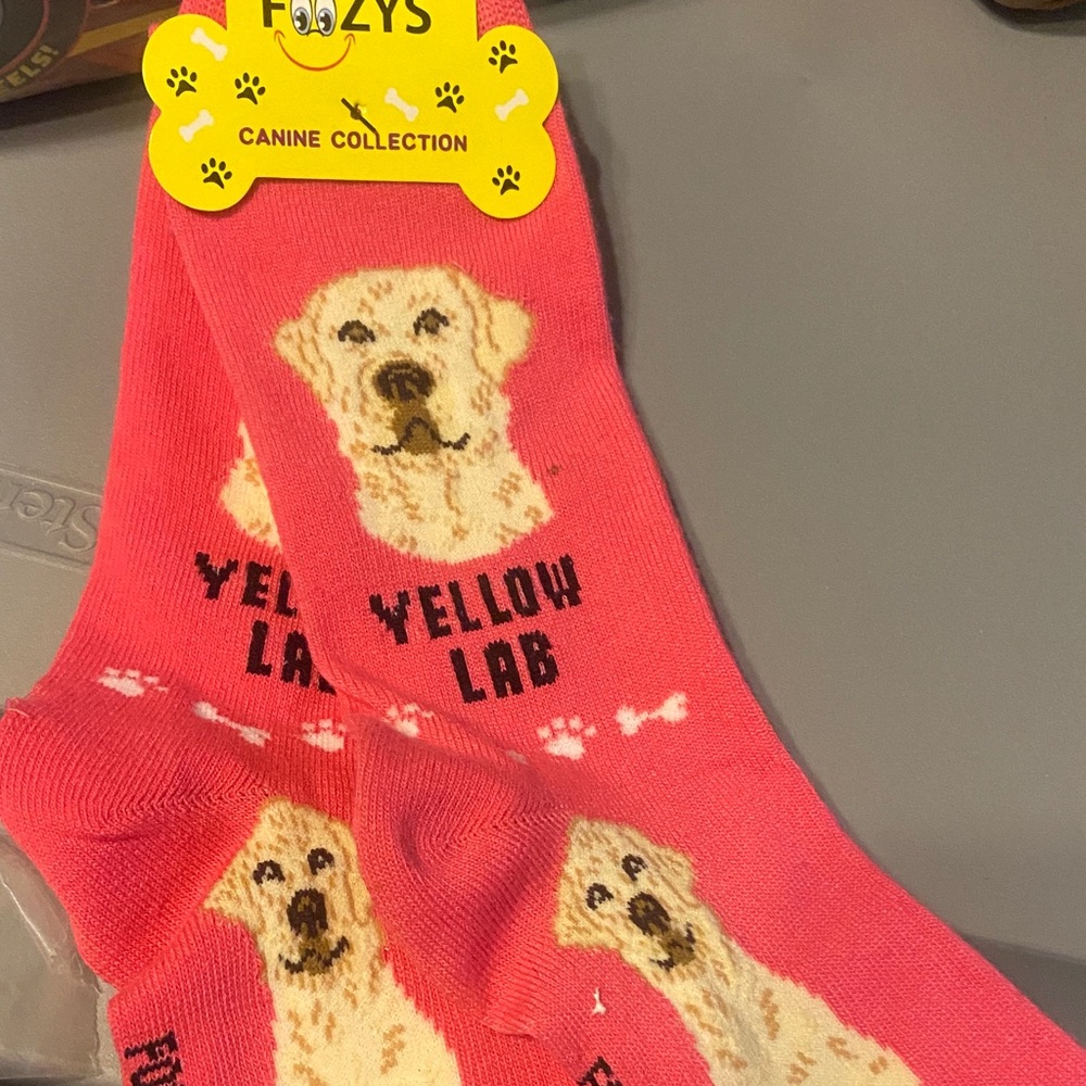 Canine Collection "Yellow Lab" Pink  Socks